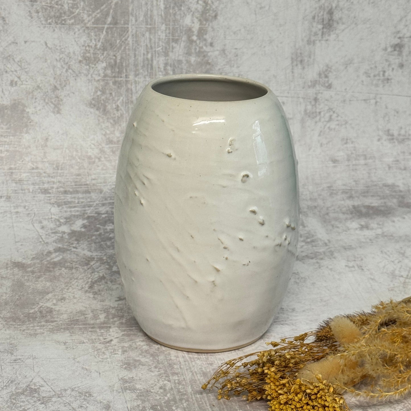 Vase - White Textured Design