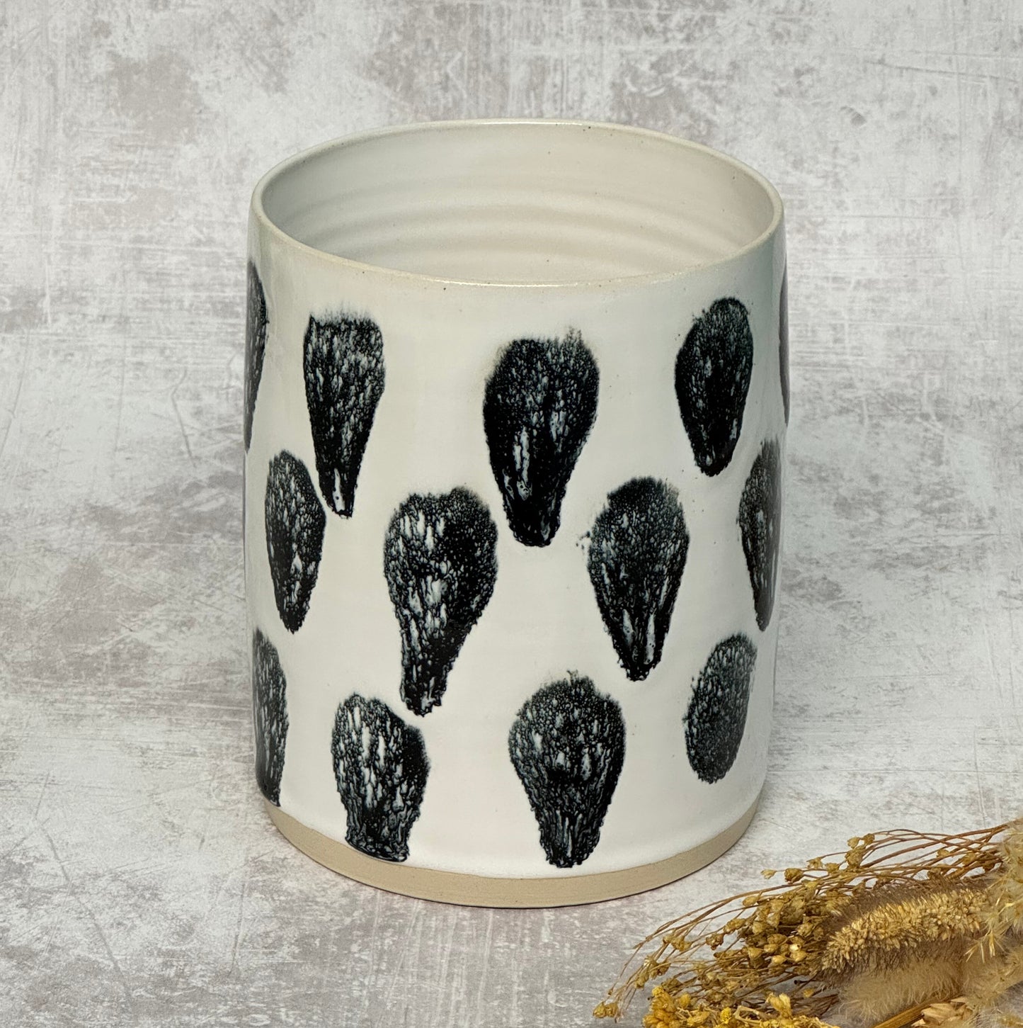 Wide Vase/Utensil Holder - Abstract Design