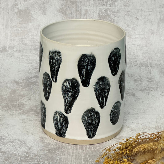 Wide Vase/Utensil Holder - Abstract Design