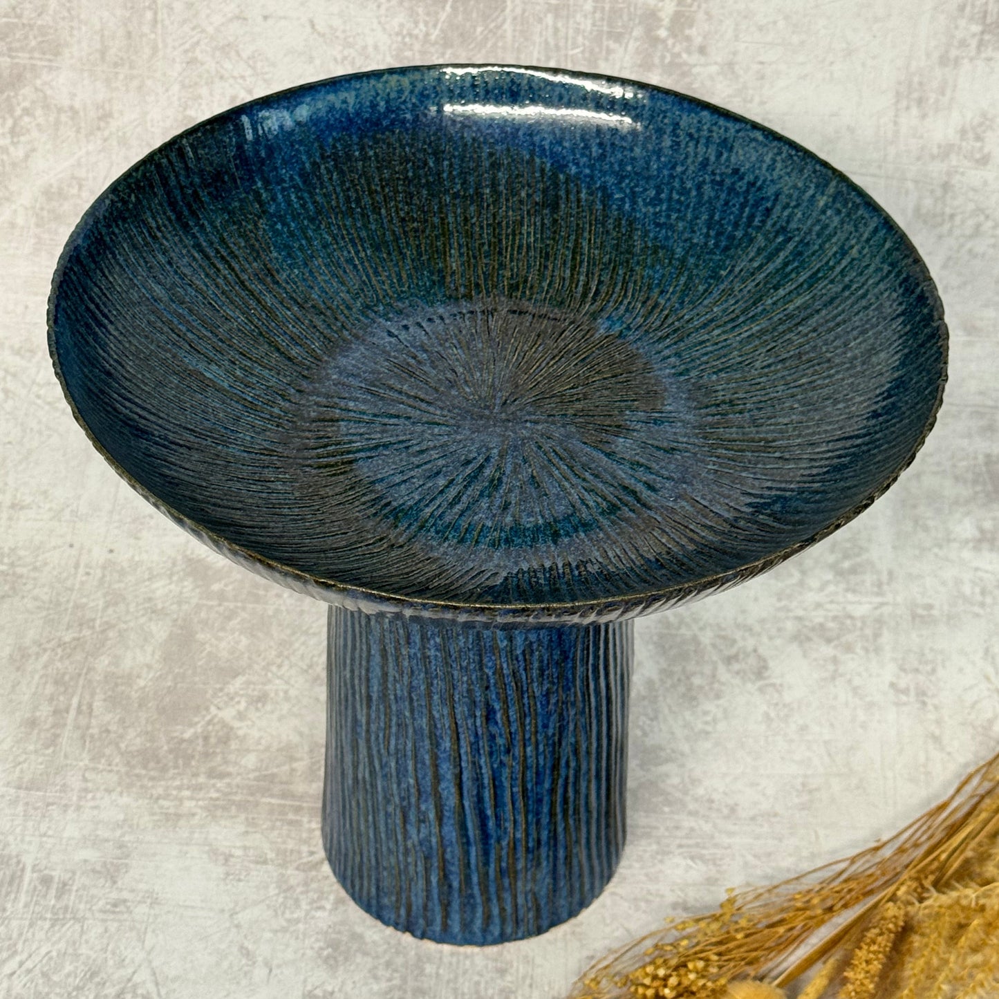 Carved Pedestal Bowl