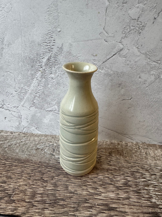 Carved Bottle Vase - Celadon