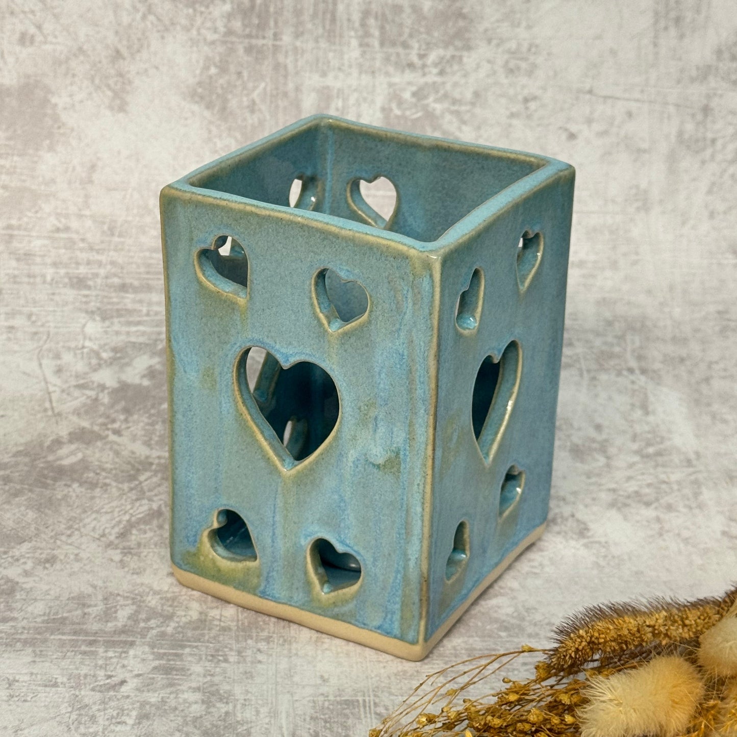 Large Decorative Tealight Holder - Turquoise