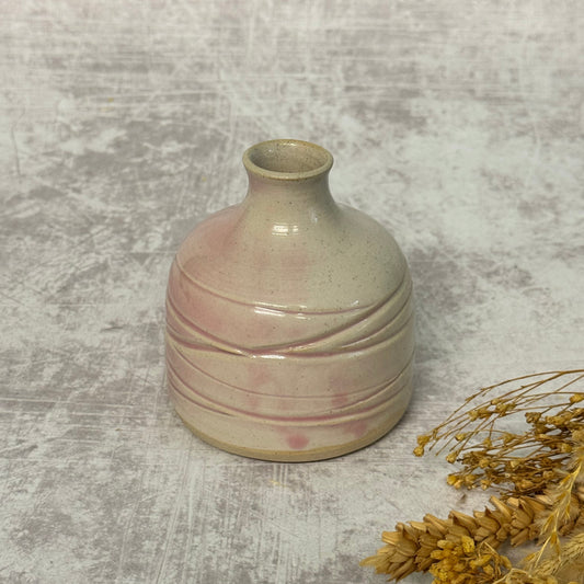 Carved Bud Vase - Pink
