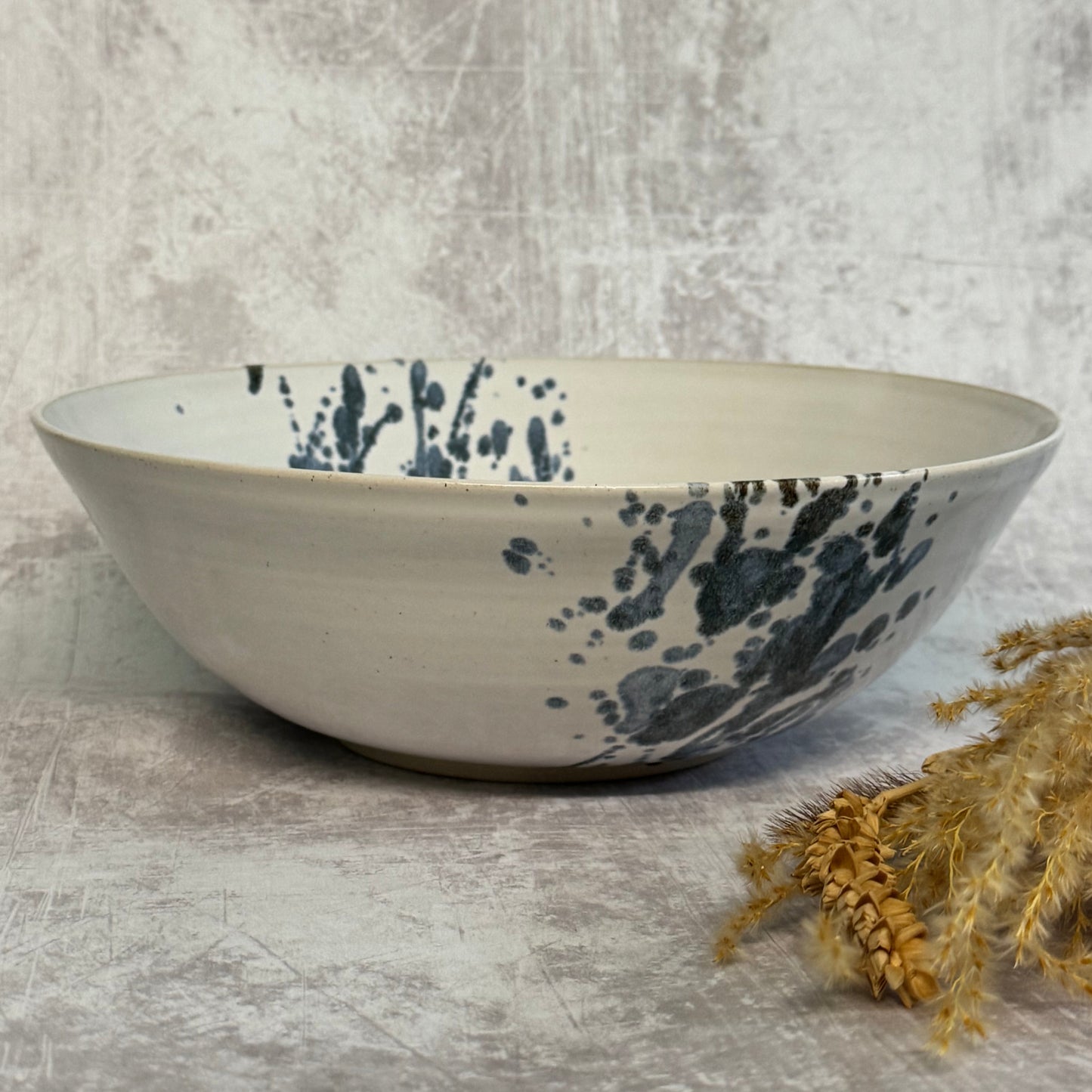 Serving Bowl - Blue Splatter Design
