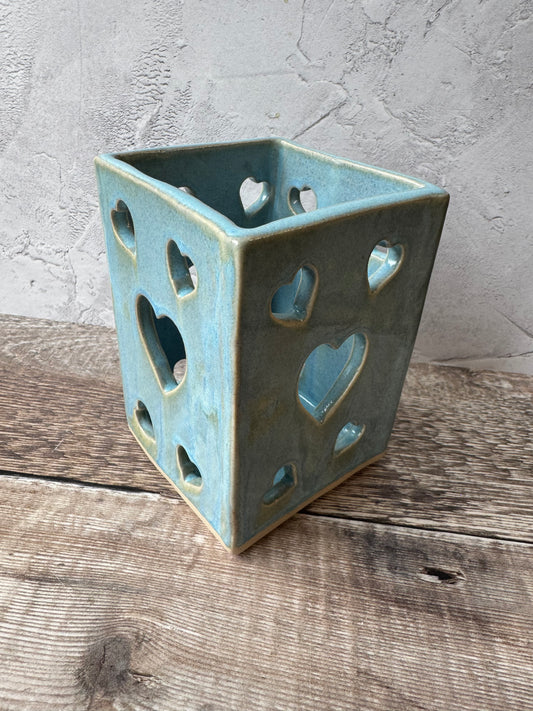 Large Decorative Tealight Holder - Turquoise