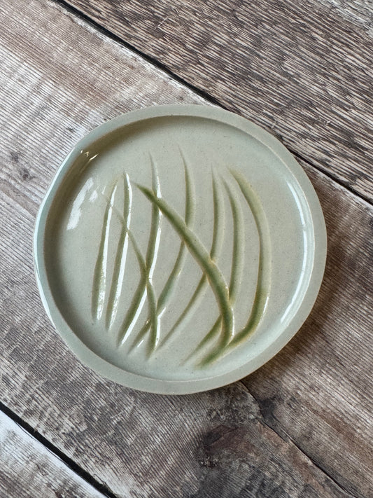 Small Carved Plate - Grass Design