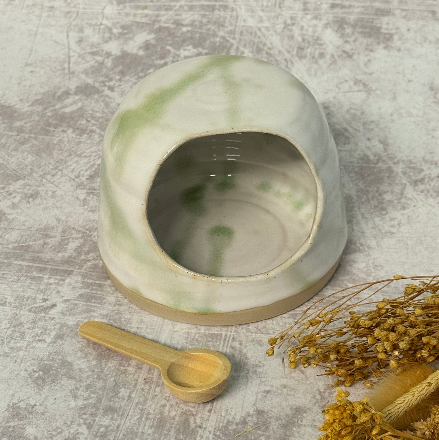 Salt Cellar - Green Abstract Design