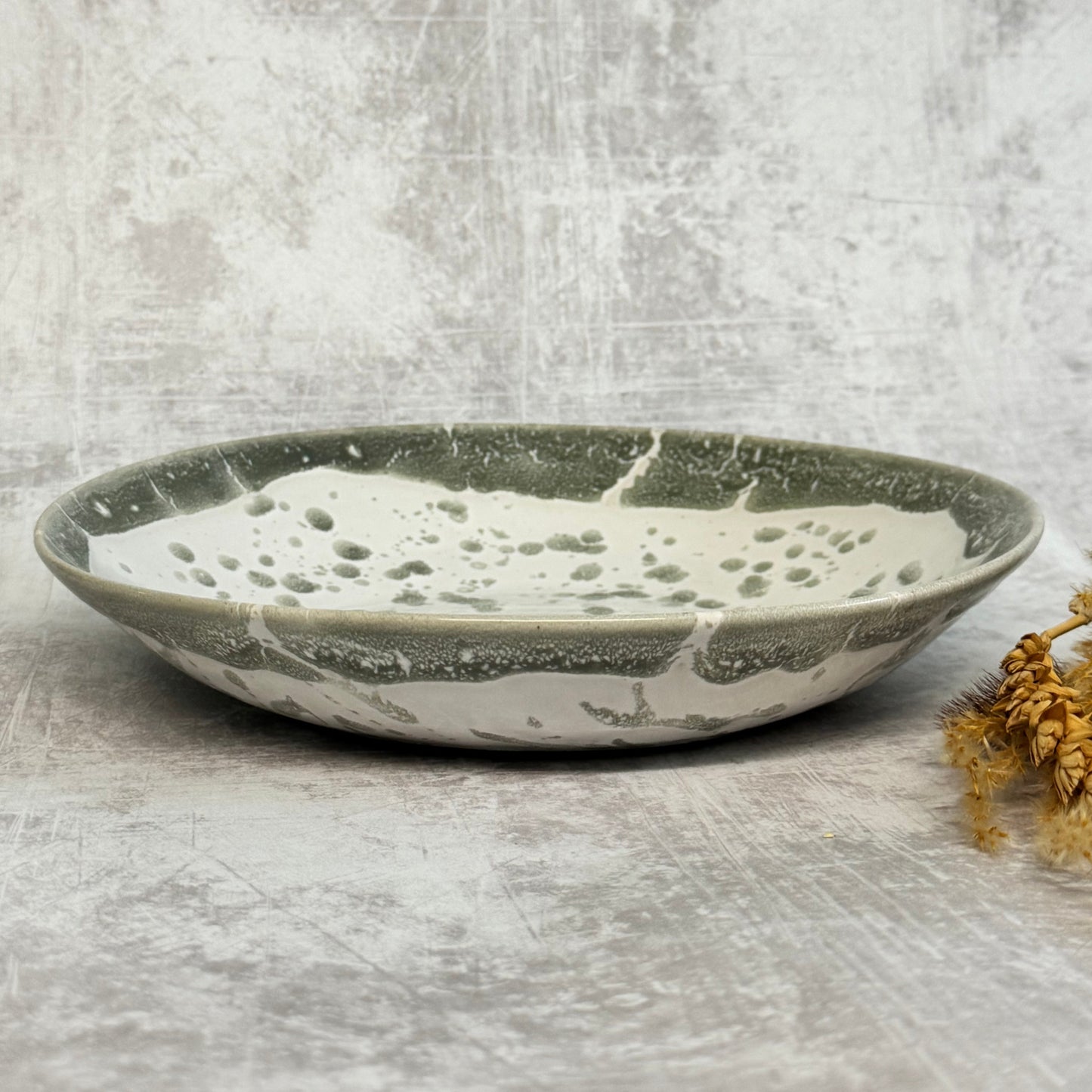 Low Serving Bowl - Seafoam Design